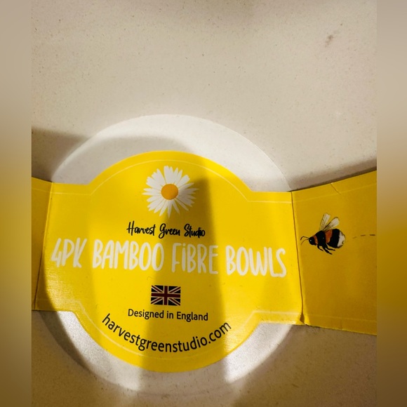 Harvest Green Studio Bamboo  Bumblebee Floral Bowls Set of 8 NEW - Picture 3 of 4